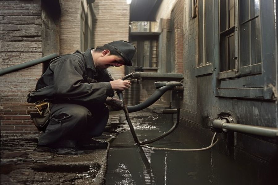 Sewer Line Cleaning in Downtown Indianapolis, Indianapolis