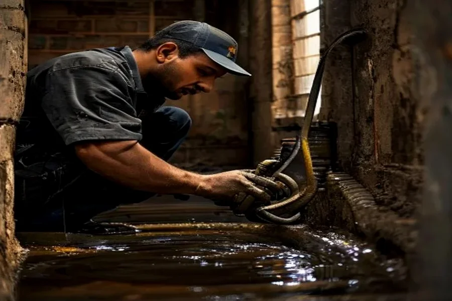 Sewer Line Cleaning in Mass Ave (Massachusetts Avenue), Indianapolis